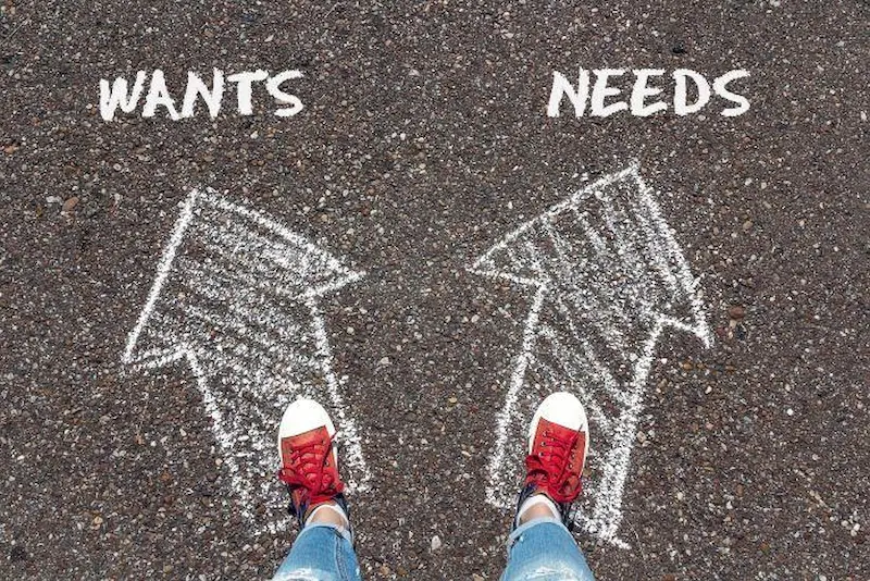 always separate needs vs wants